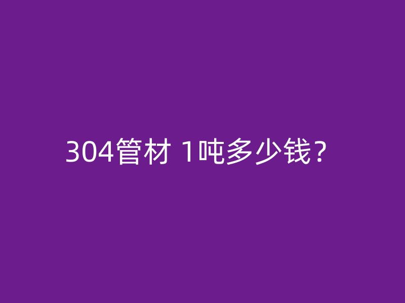 304管材 1噸多少錢？